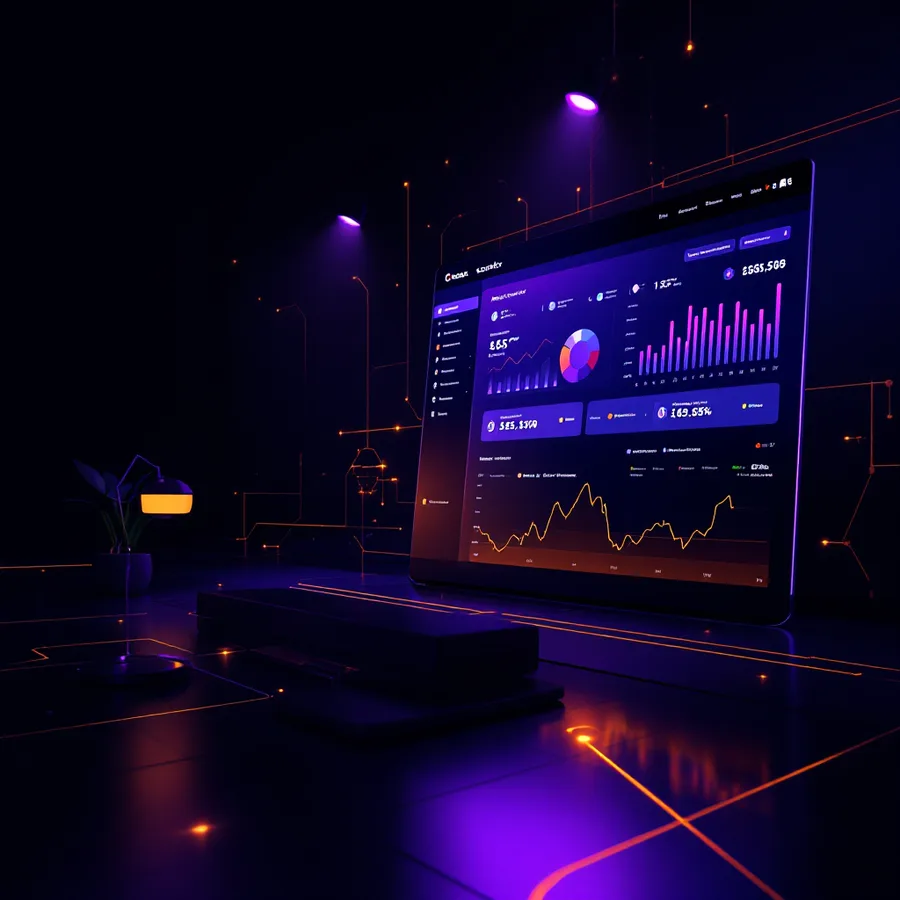 Ilustración de inteligencia de mercado con IA